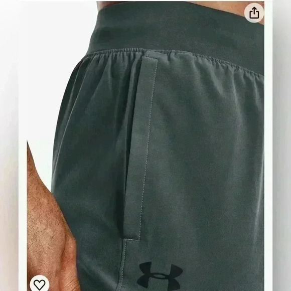 Under Armour Stretch Woven Tapered Pants Size Large Pitch Gray - Picture 9 of 13
